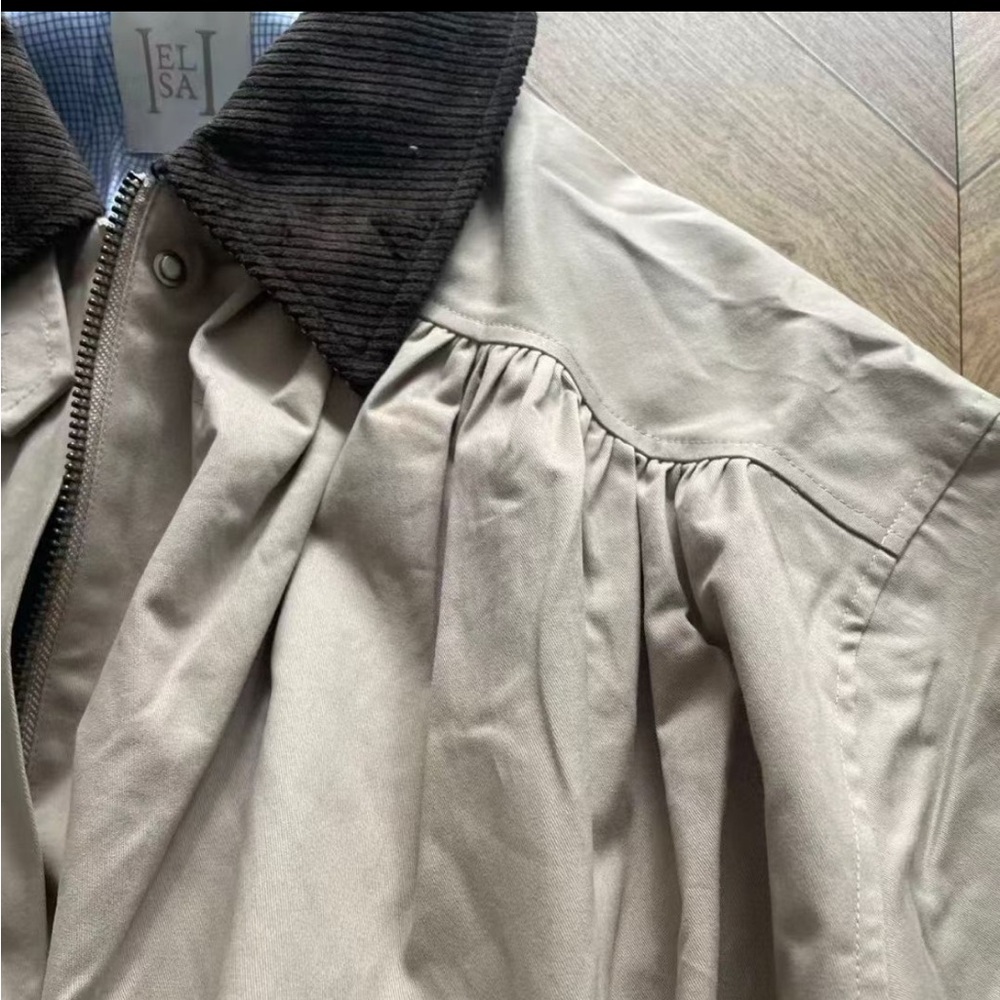 Helsa NWOT The Shirred Bomber Jacket With Corduroy Collar - Picture 10 of 15